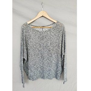 Grey Marled Boat Neck Sweater